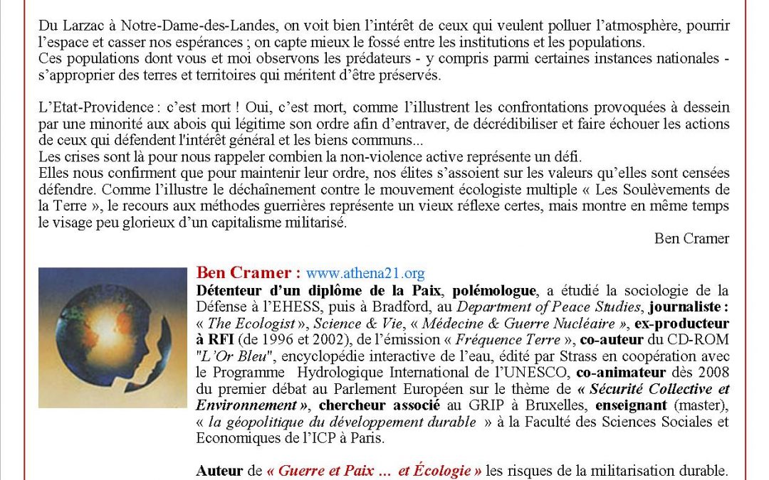 Conférence de et avec Ben Cramer