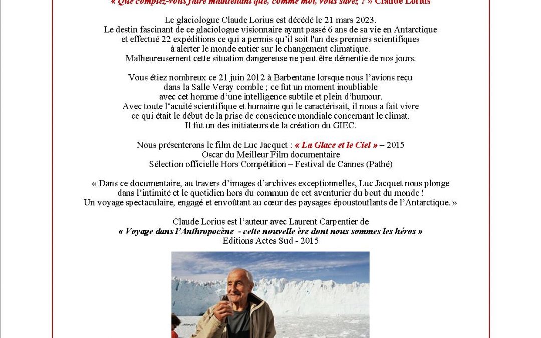 Hommage à Claude Lorius