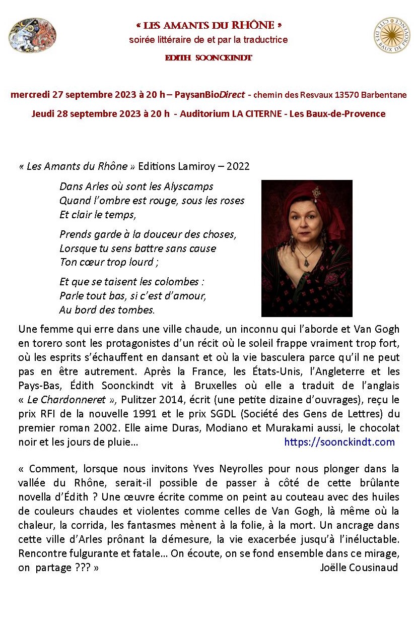 Depliant soirees litteraires verso CUT BARBENTANE