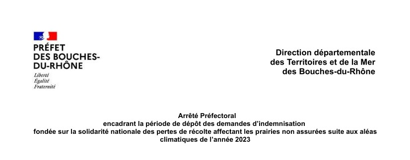 Période de dépôt des demandes d’indemnisation – pertes de récolte 2023