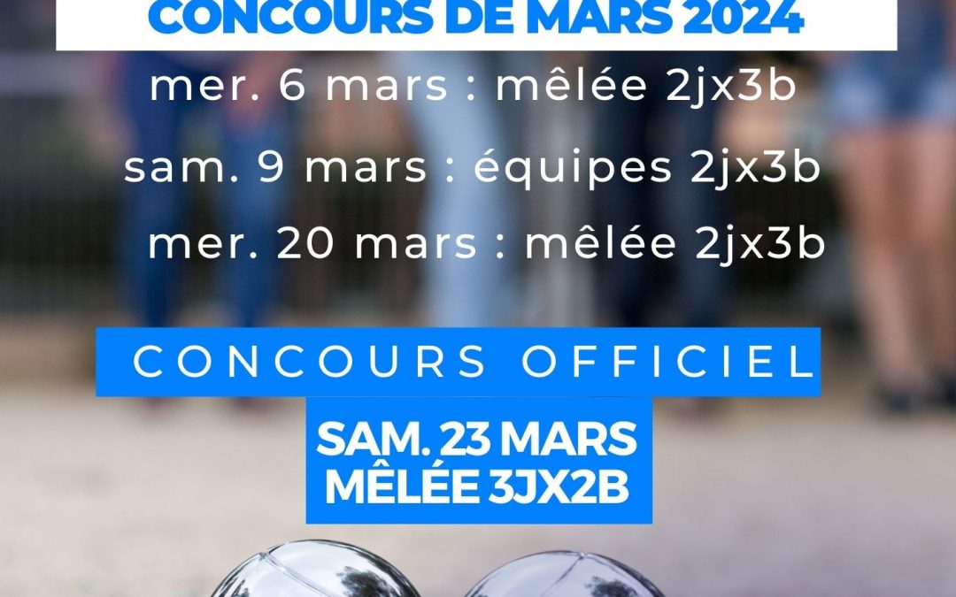 Concours de boules – Mars 2024