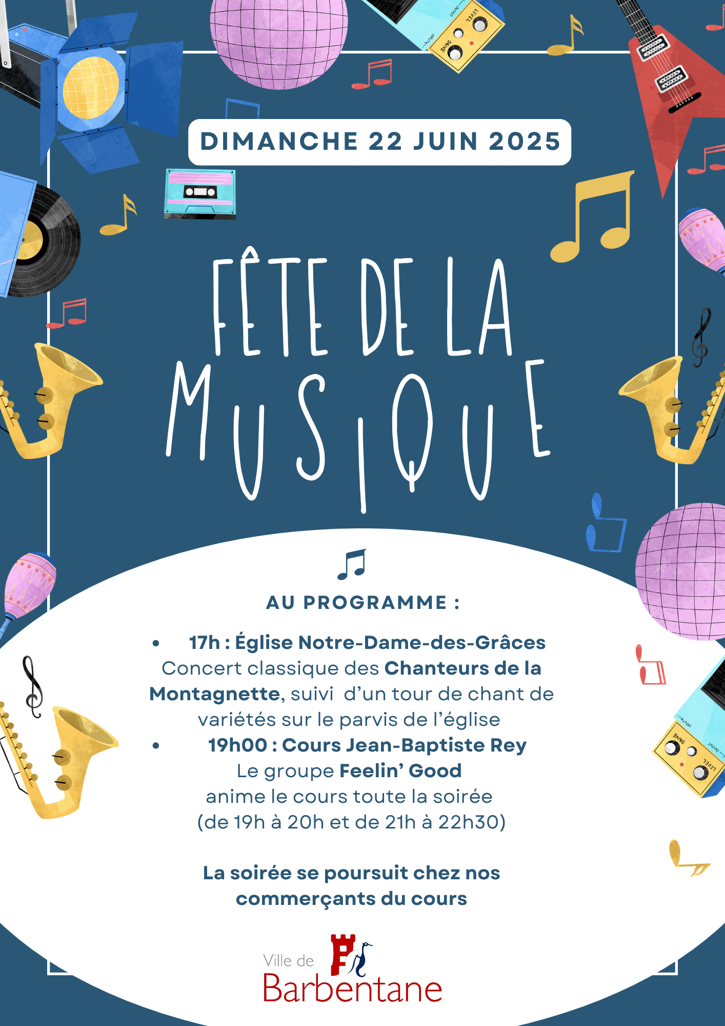 Affiche fête de la musique illustratif coloré