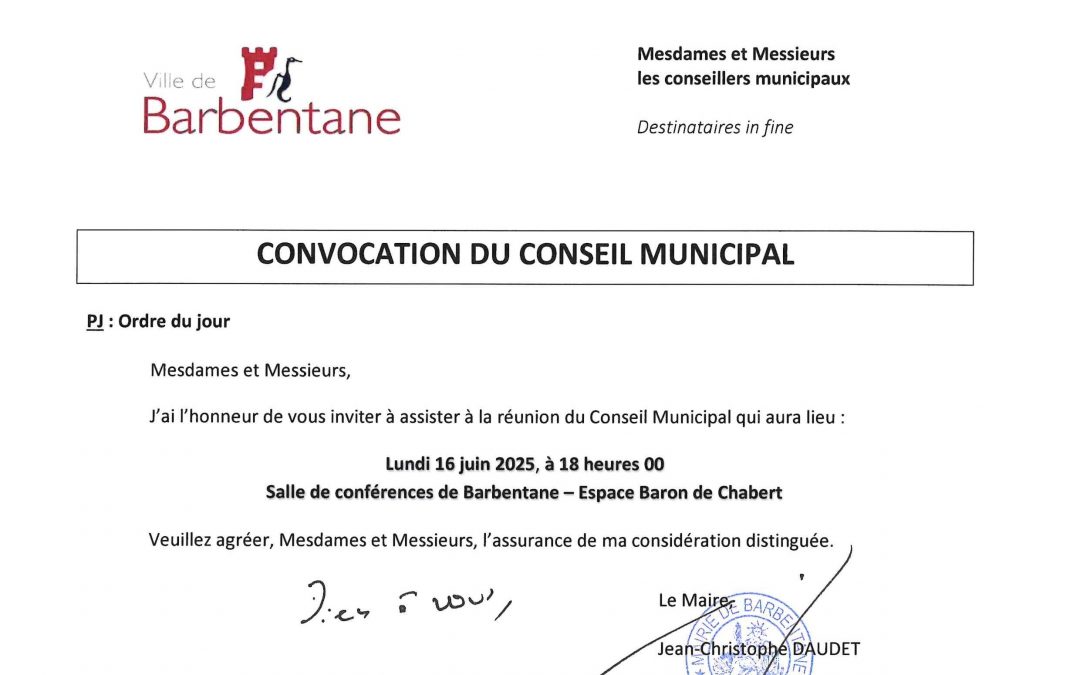 Conseil municipal du 16 juin 2025