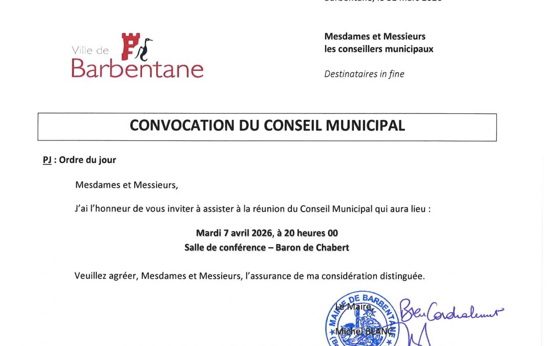 Conseil municipal du 7 avril 2026