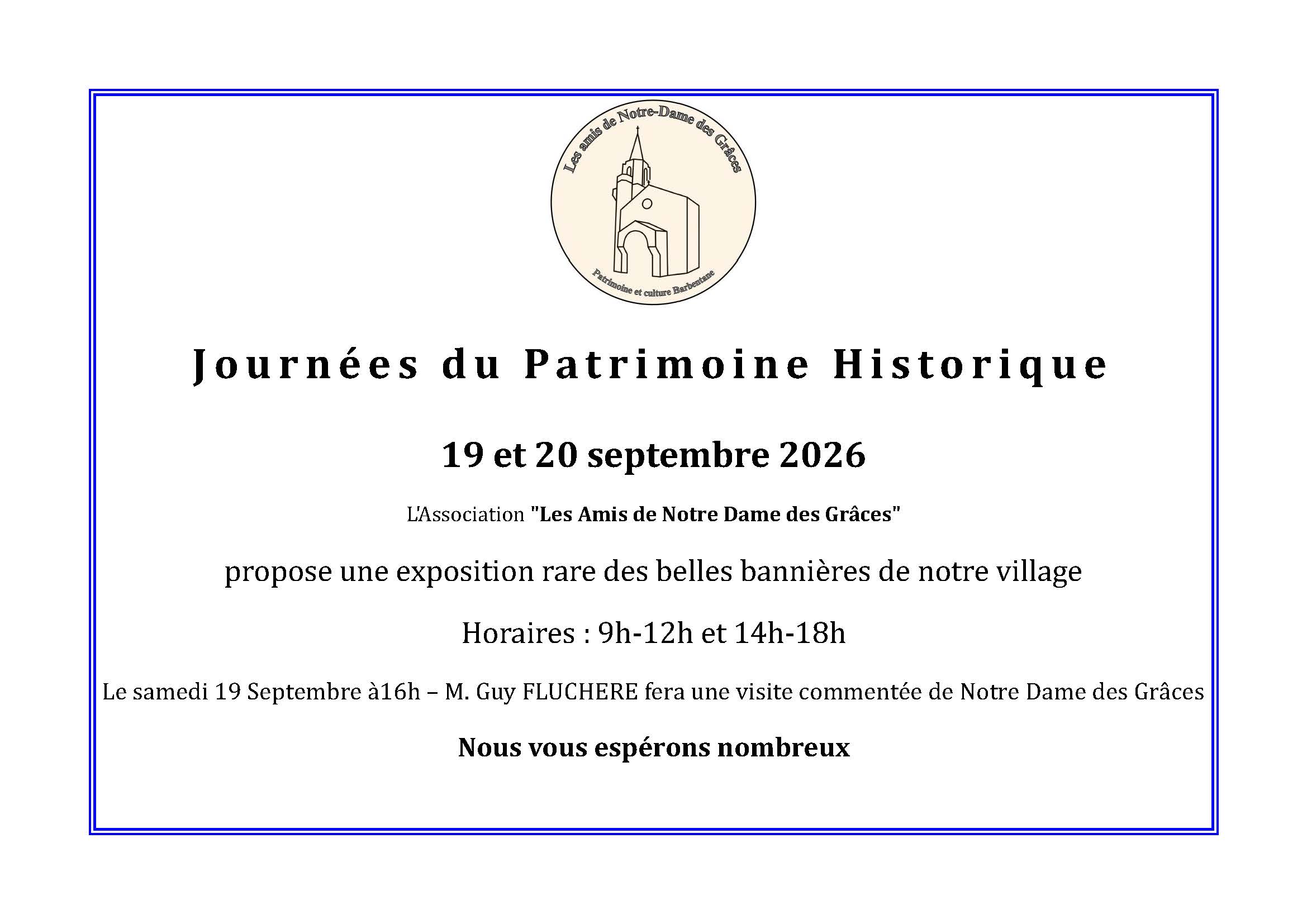 2026 Affichette Journées Patrimoine encadrée-2